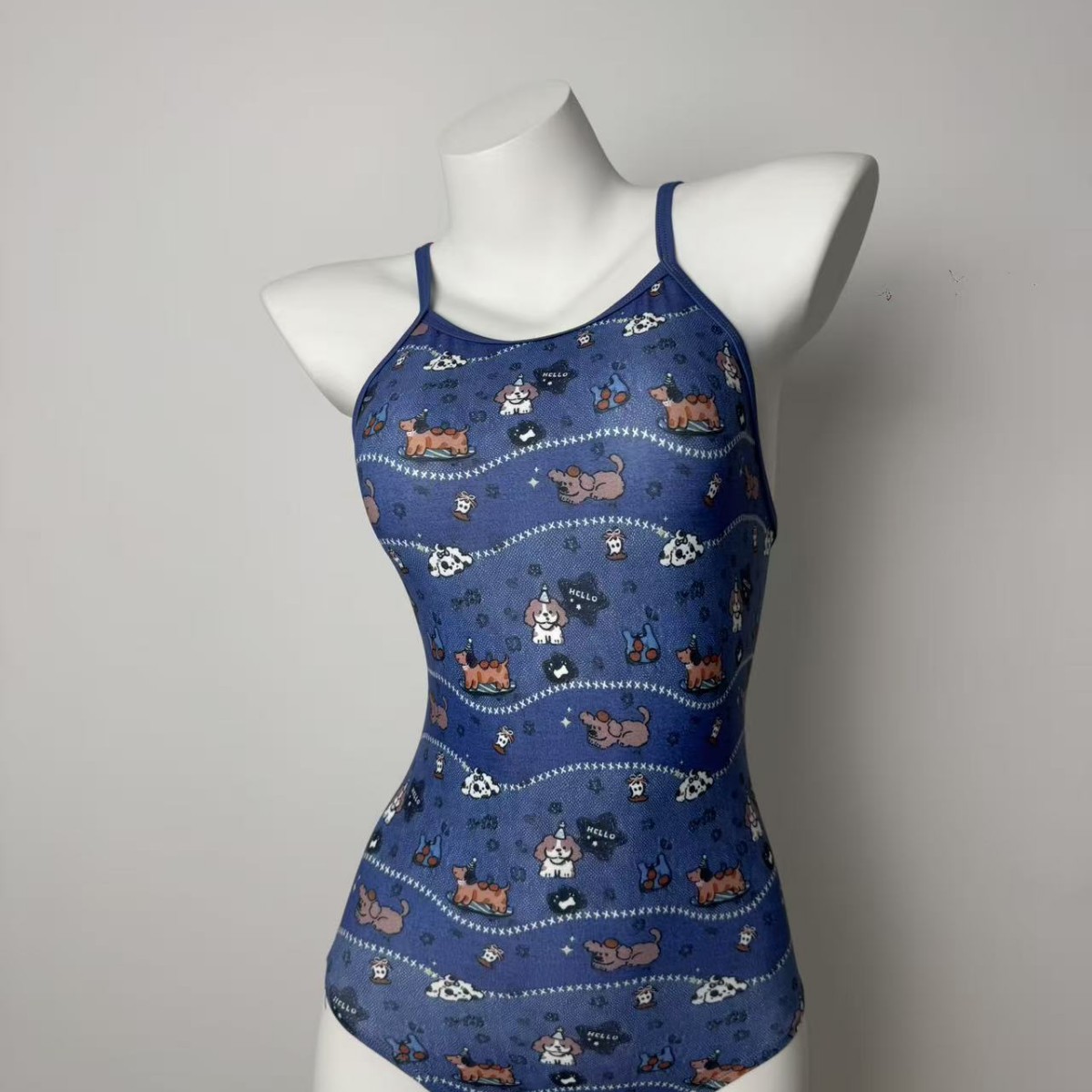 【福袋狗狗】单层莱卡连体三角游泳衣女专业游泳馆竞速运动训练款