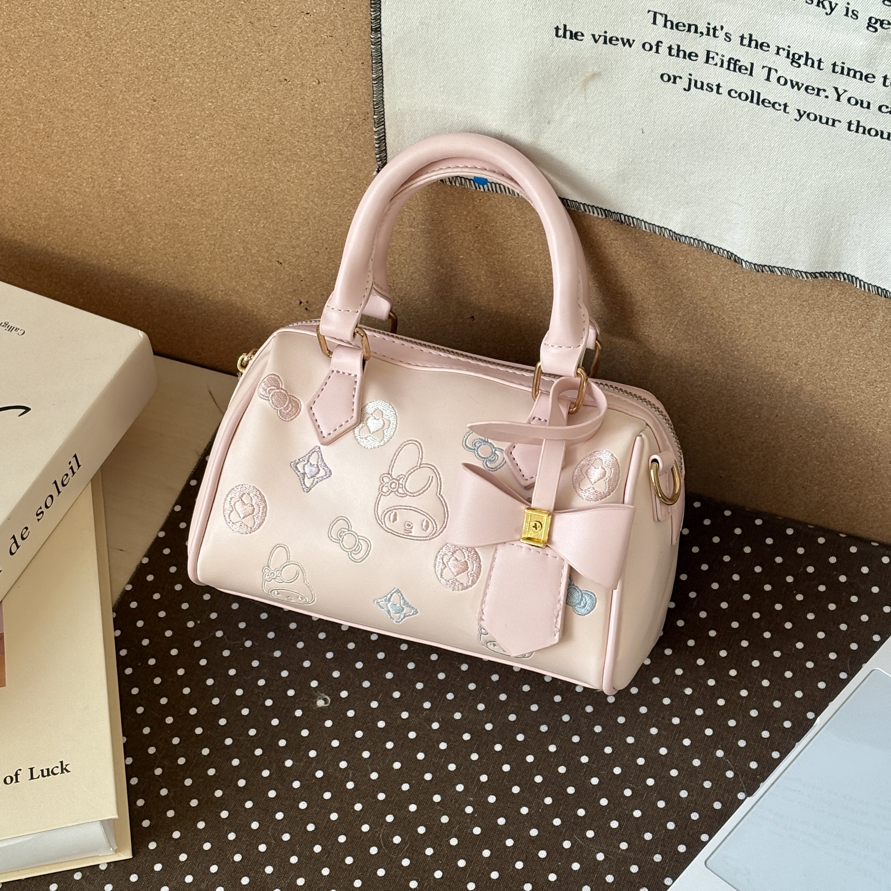 JuanJuan自制刺绣链条秋冬小众轻便手提包b405