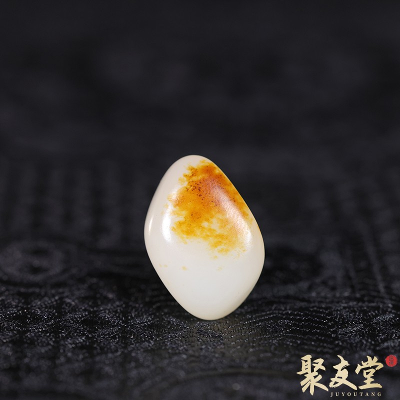 聚友堂王伟玉雕3.9克新疆和田玉籽料白玉洒金皮独籽原石吊坠配饰