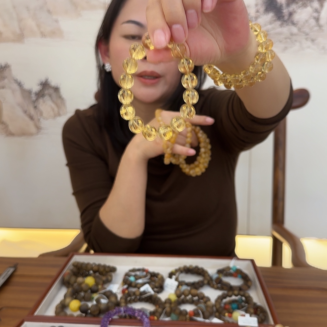 未镶嵌手链水晶瑞城｜天然黄水晶手链手串女款饰品招财上岸