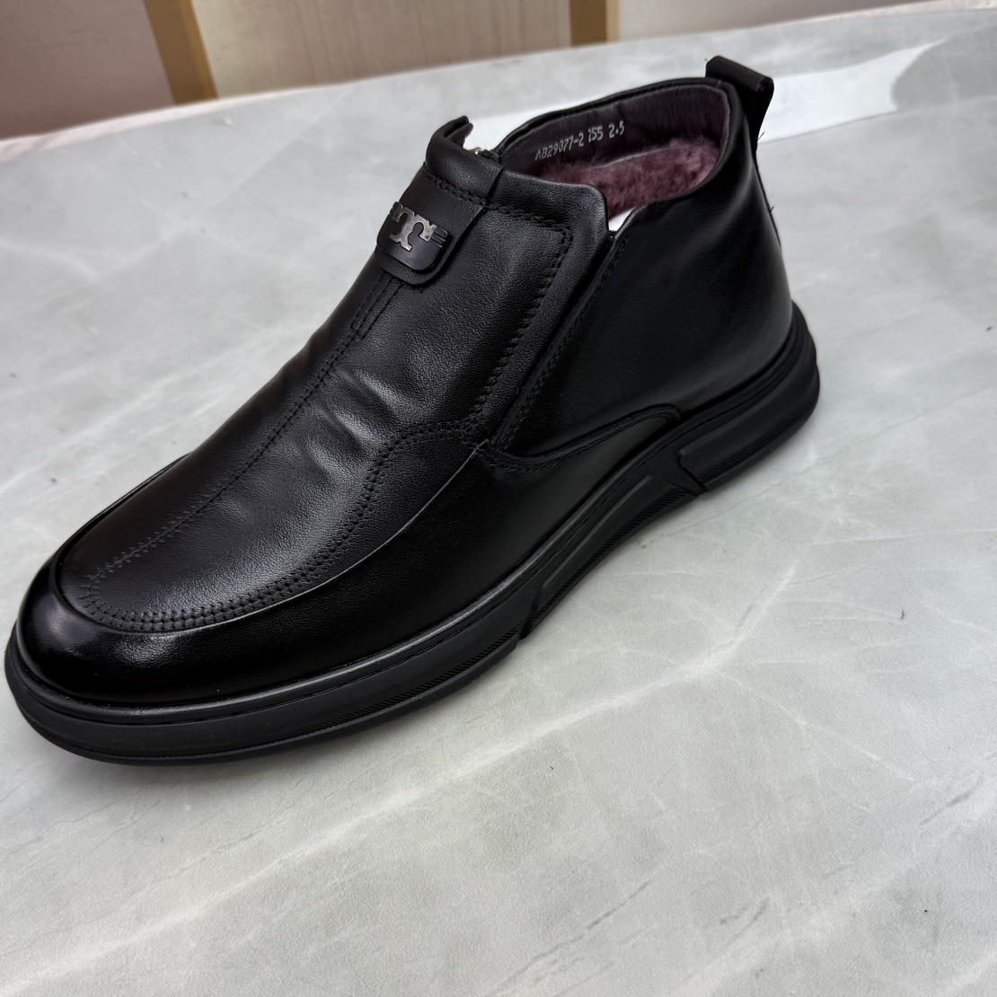 冬季男鞋加绒加厚真皮高帮休闲防滑户外中老年棉鞋