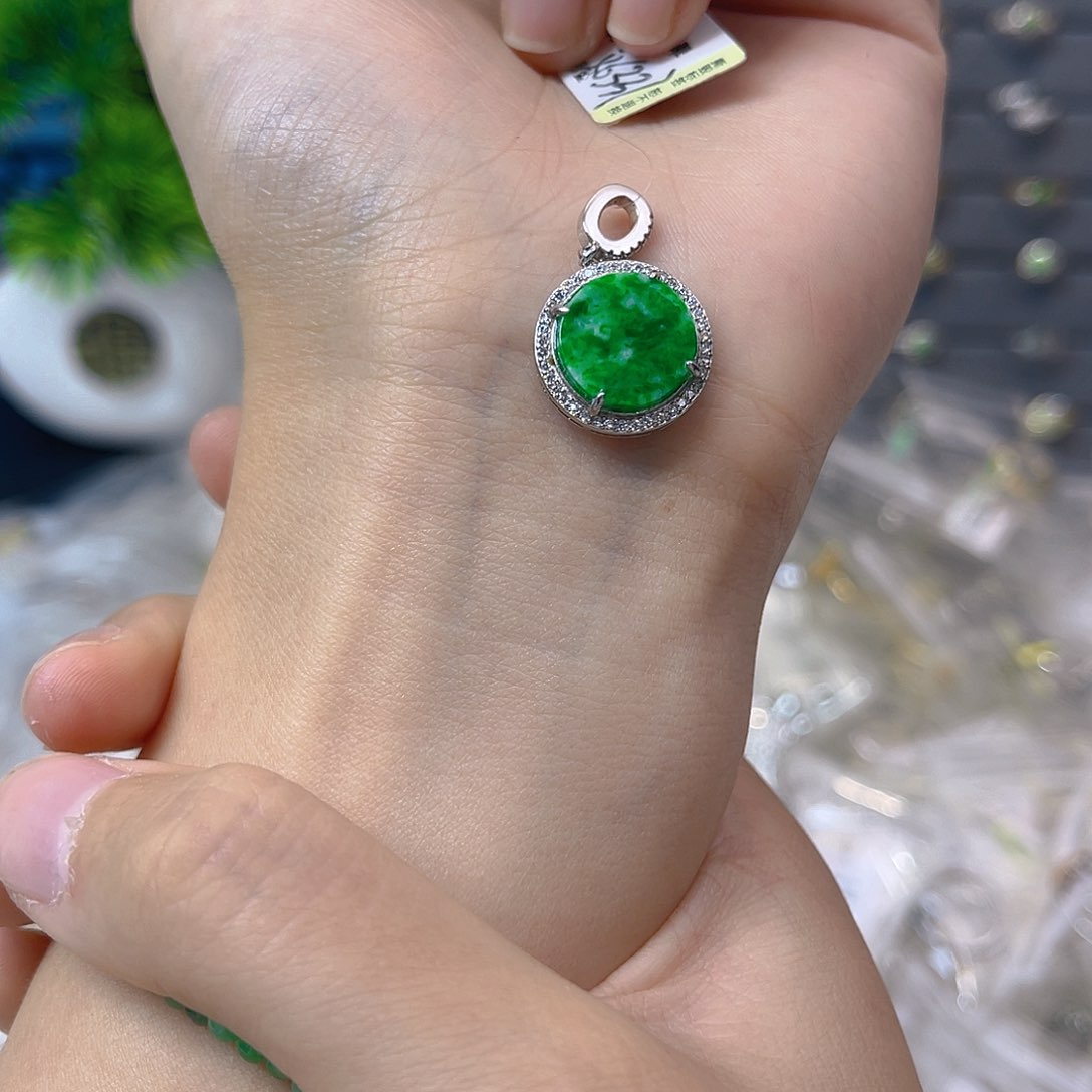 翡翠戒指银S925镶嵌我