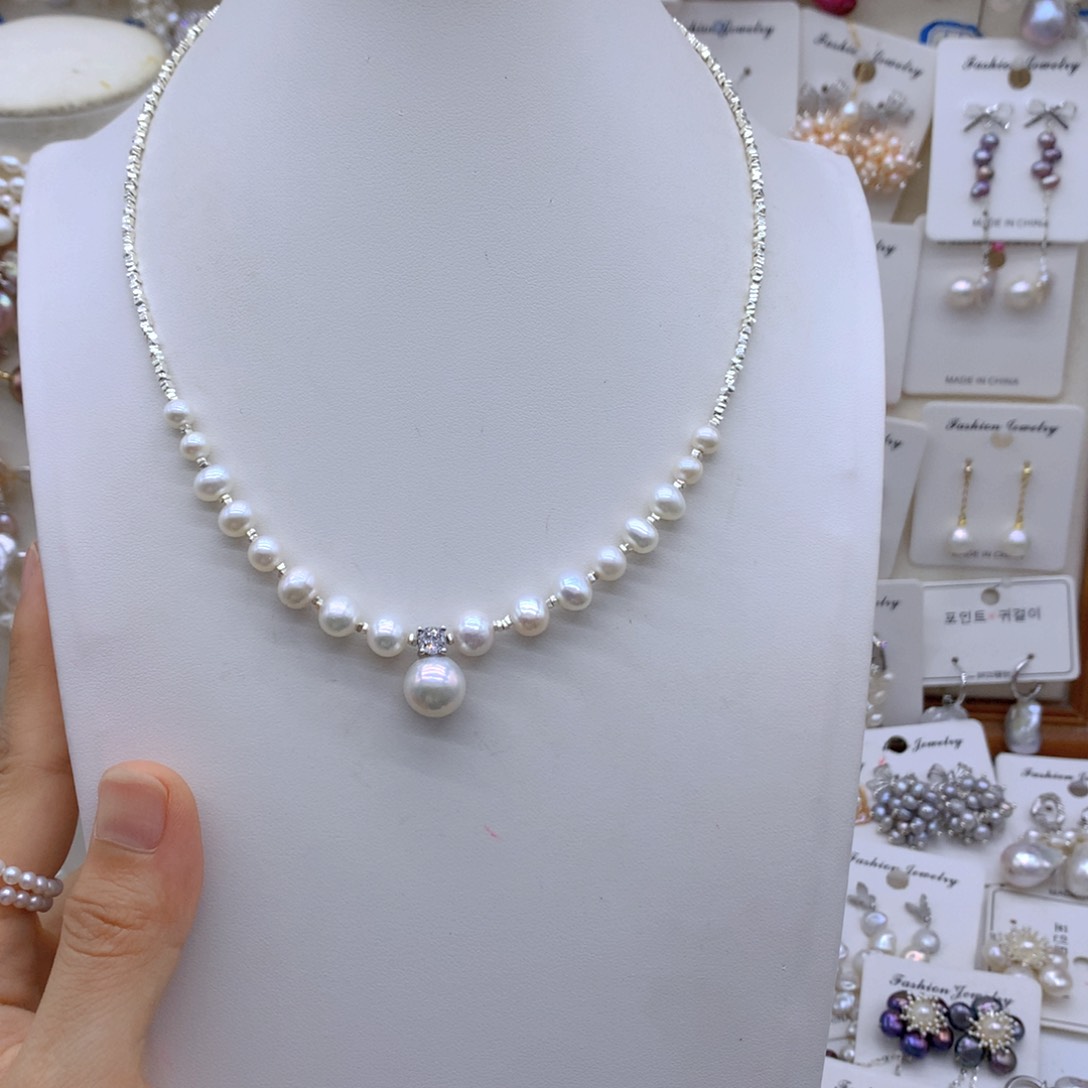ღ***ღ合金淡水珍珠项链