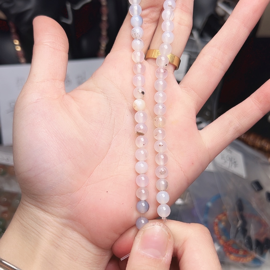 玛瑙/玉髓合金珠宝半成品h61 飘花荔枝冻一条