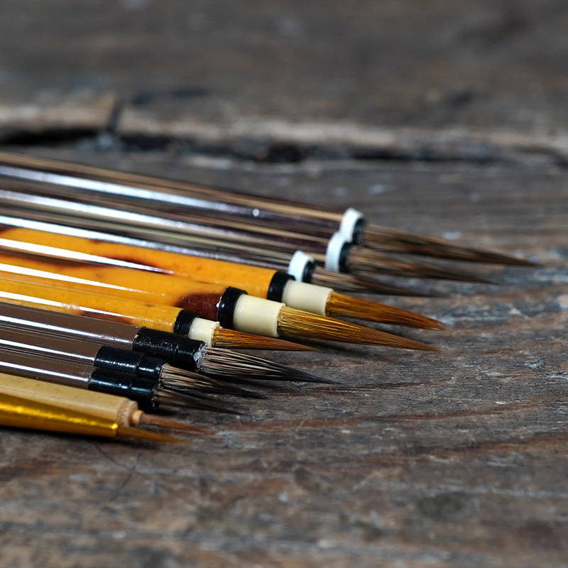 【见平川】笔杆瑕疵勾线毛笔