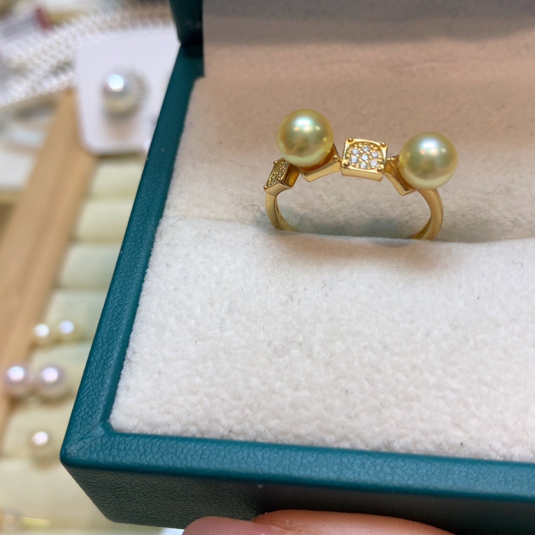 海水珍珠戒指银S925镶嵌