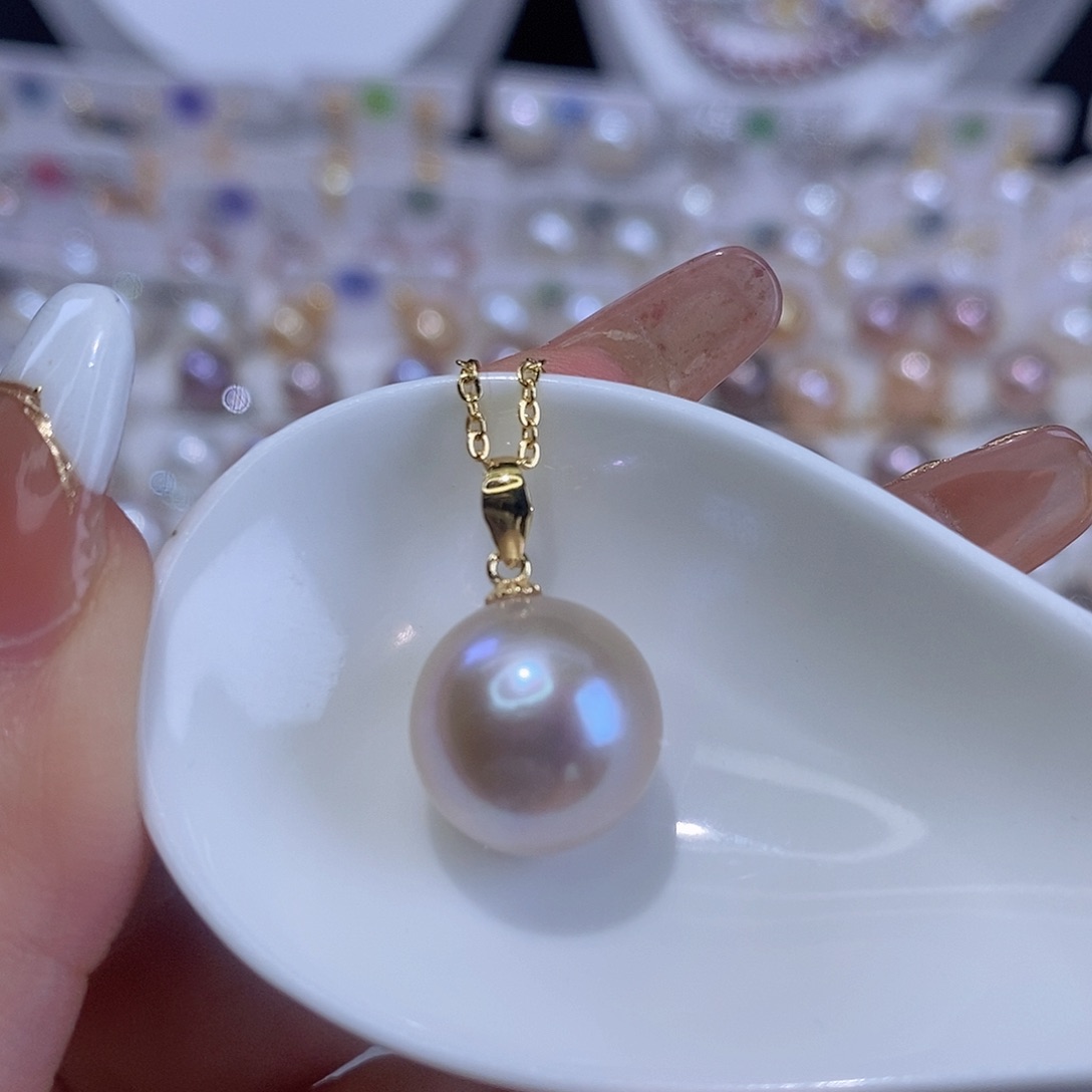 淡水珍珠银S925镶嵌颈饰