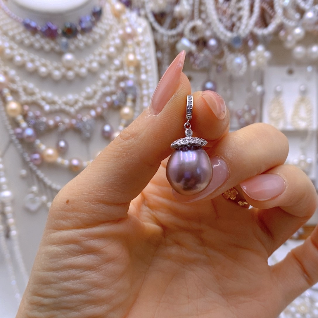 吊坠(不含链)合金淡水珍珠立*