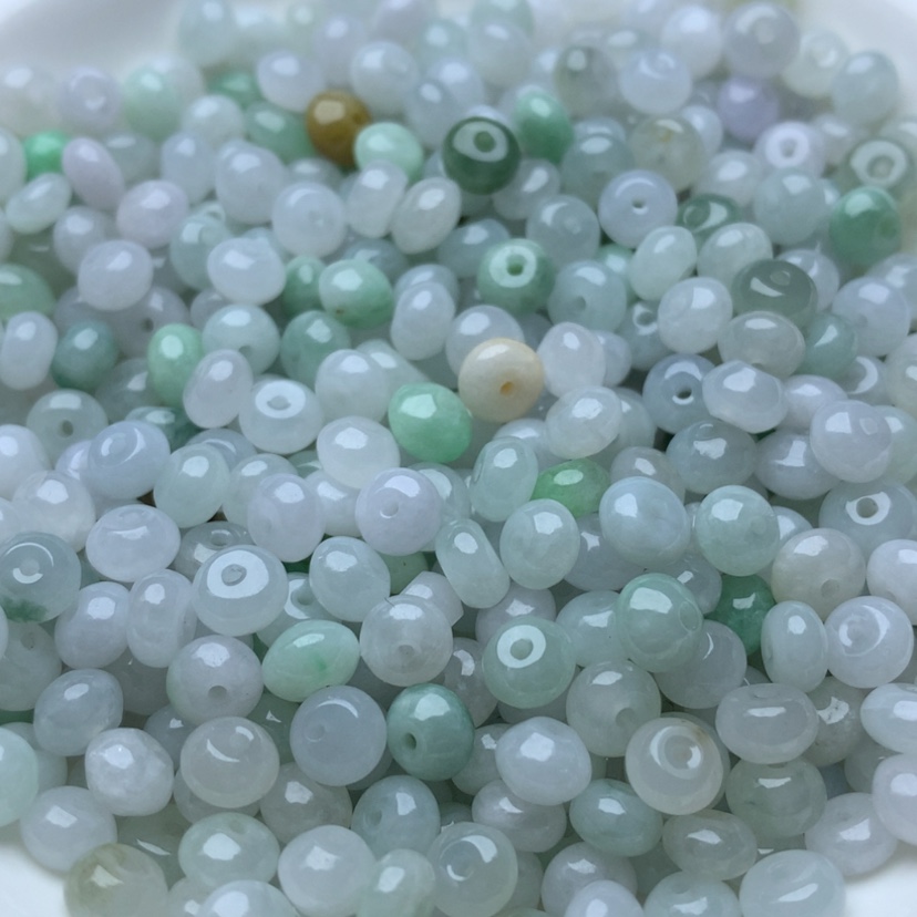 【闪购商品】翡翠手链未镶嵌卡3x6.4冰鼓珠60颗