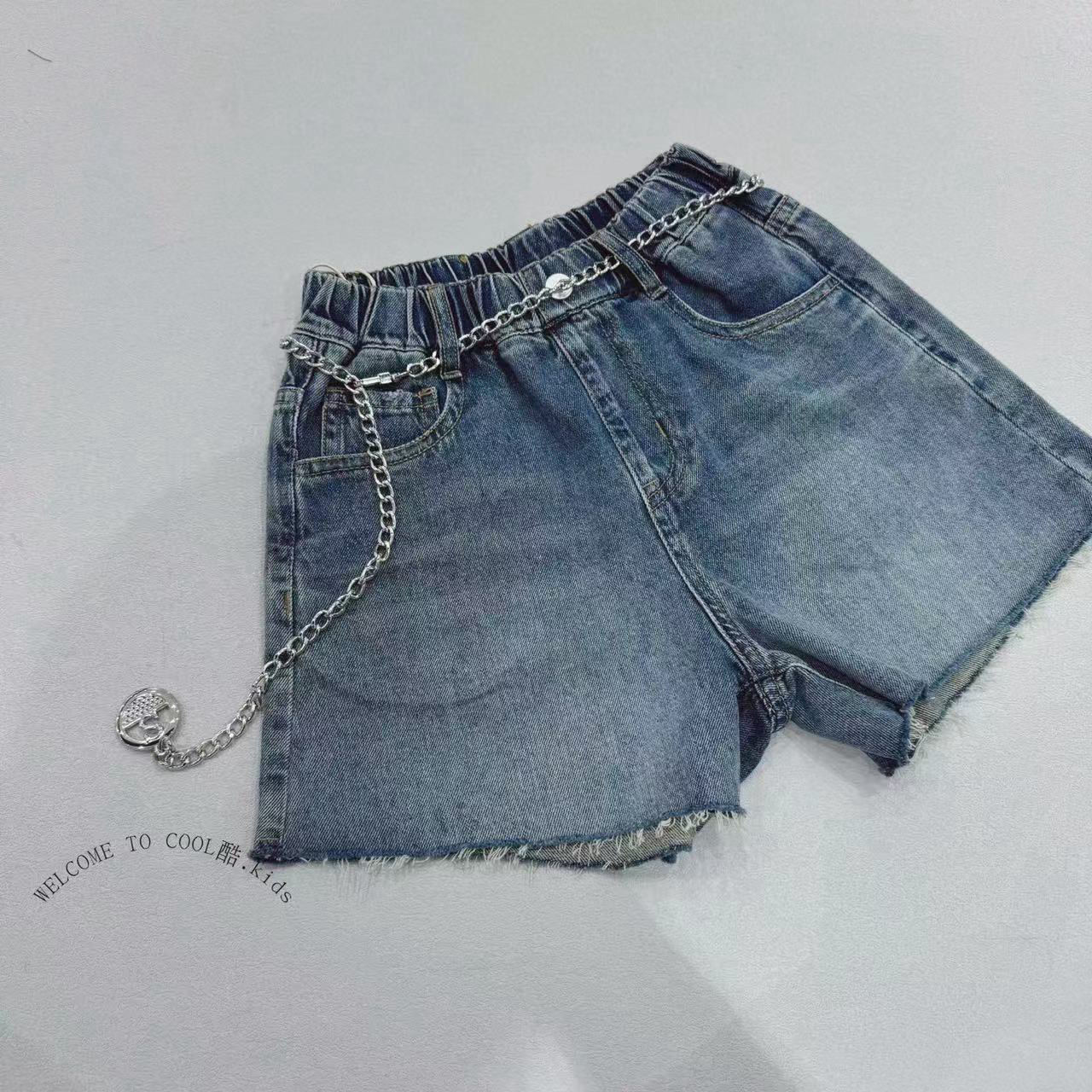 5277童装毛边牛仔短裤