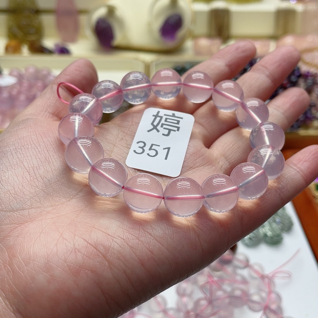 芙蓉石手链未镶嵌粉晶