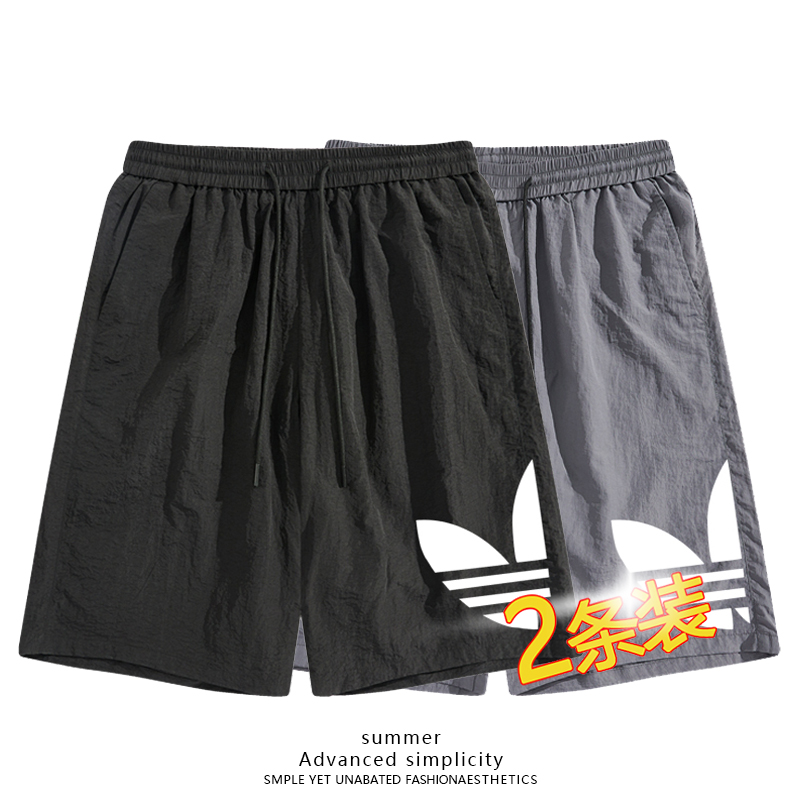 男士夏季透气短裤薄款短裤男款夏季透气速干百搭宽松运动五分裤