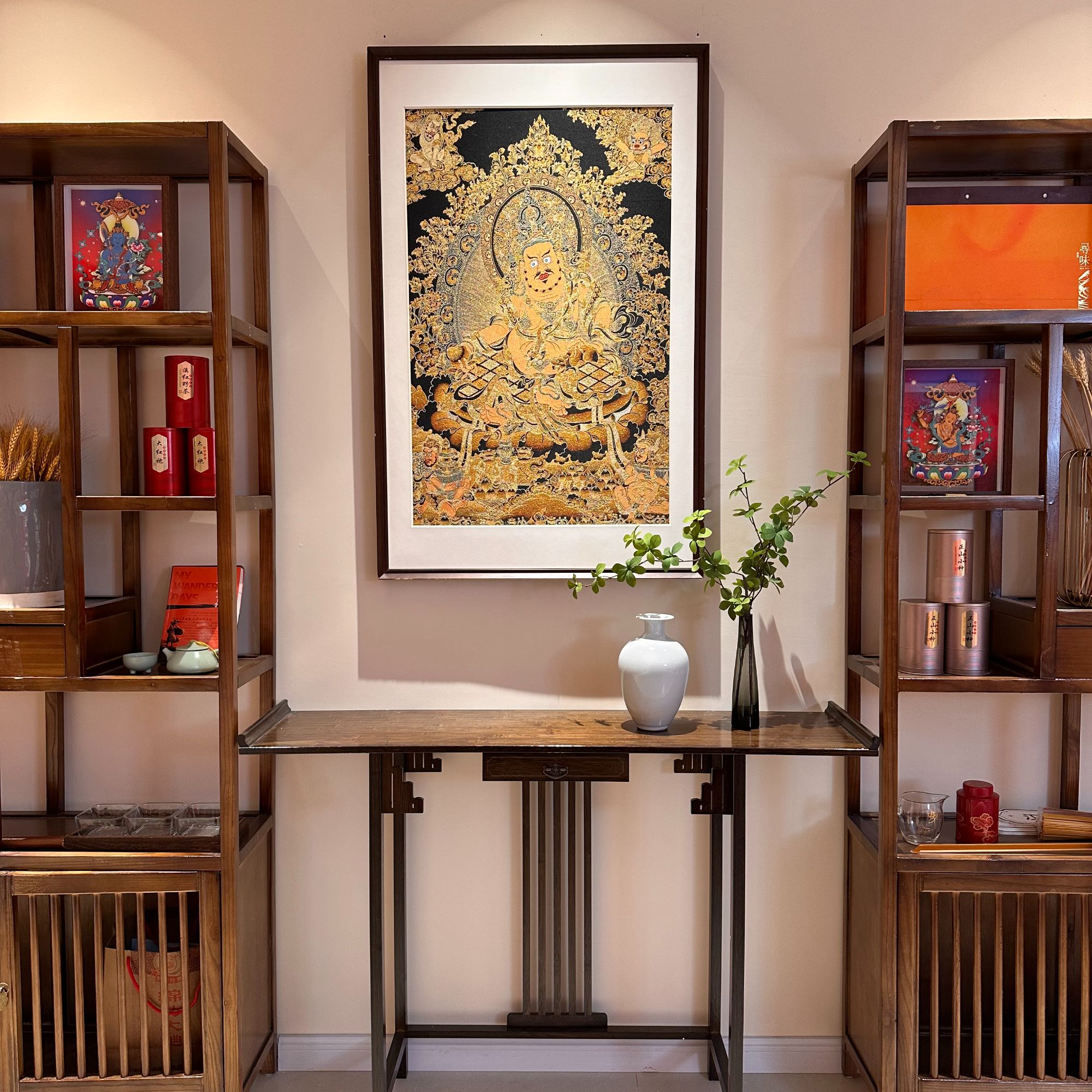 【茶缘·茶空间】刺绣唐咔挂画茶室挂画书房挂画