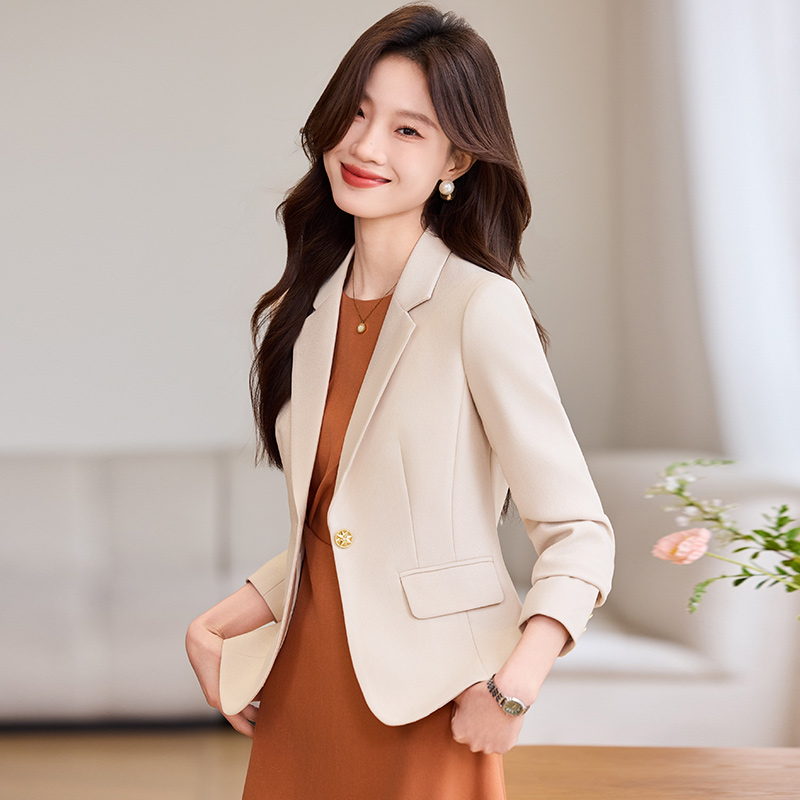 杏色西装套装女春季新款气质女神范职业装西服外套TC8509女款女式