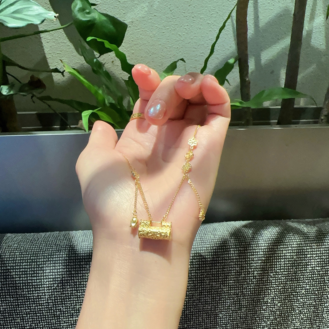 坠链均足银 足银项链XL021一生所爱套链精致百搭可调节