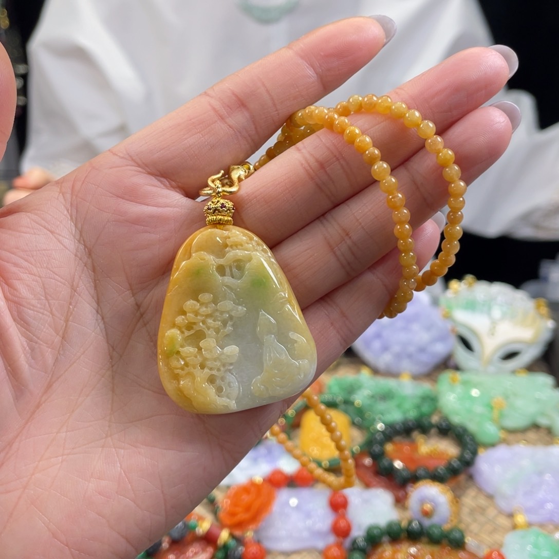 翡翠颈饰未镶嵌代编织