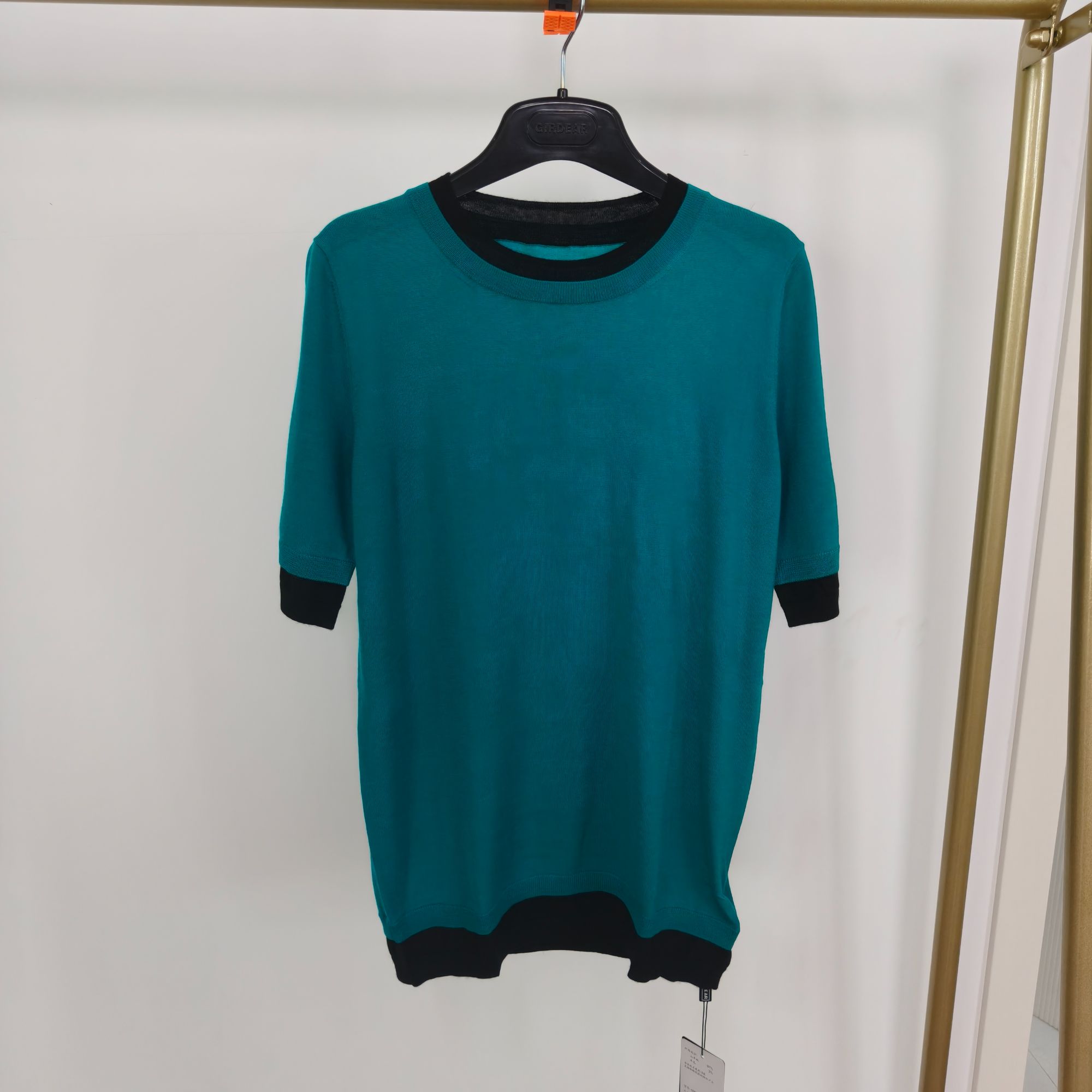 不退不换/哥家 中袖上衣毛针织衫圆领短袖1005-700969