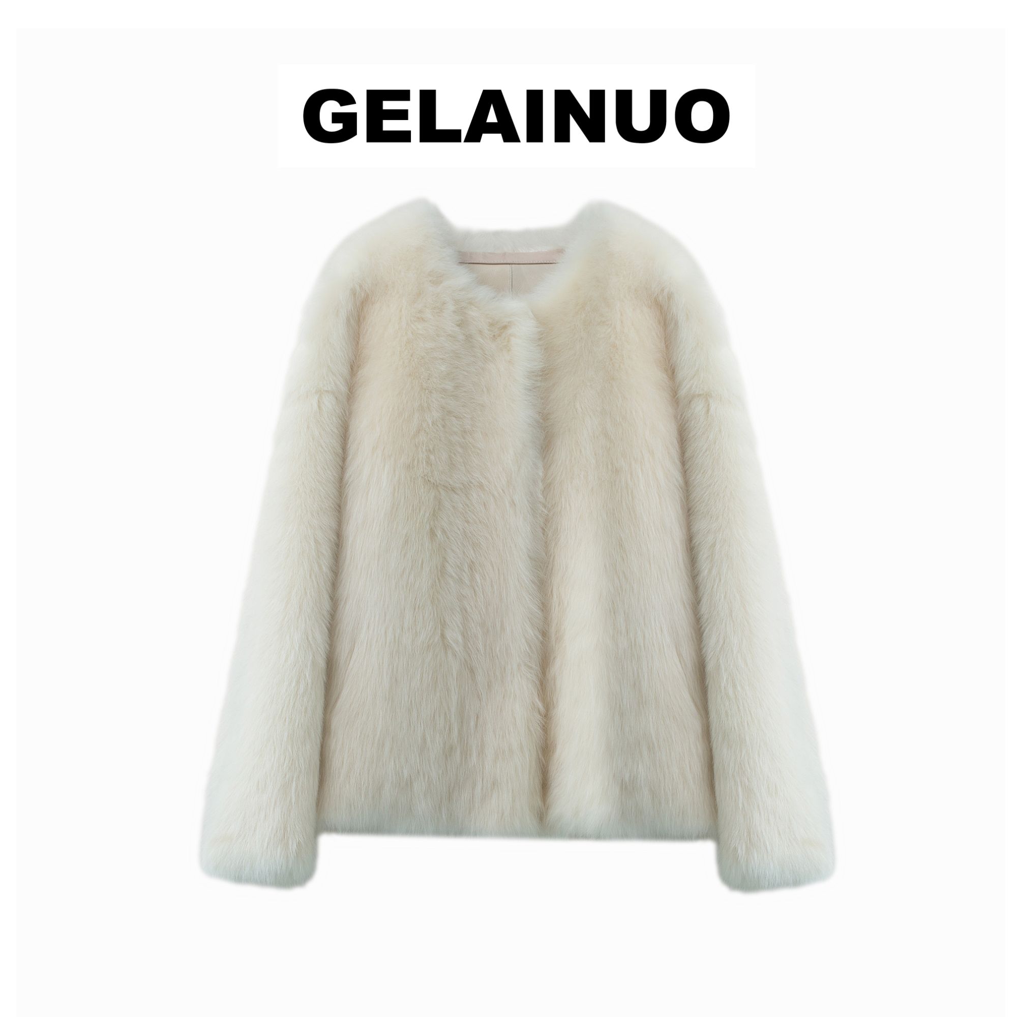 GELAINUO | 圆领西班牙进口托斯卡纳皮毛一体外套女 