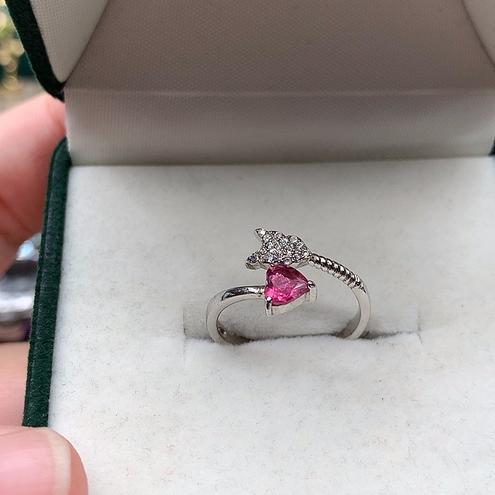 戒指银S925镶嵌碧玺