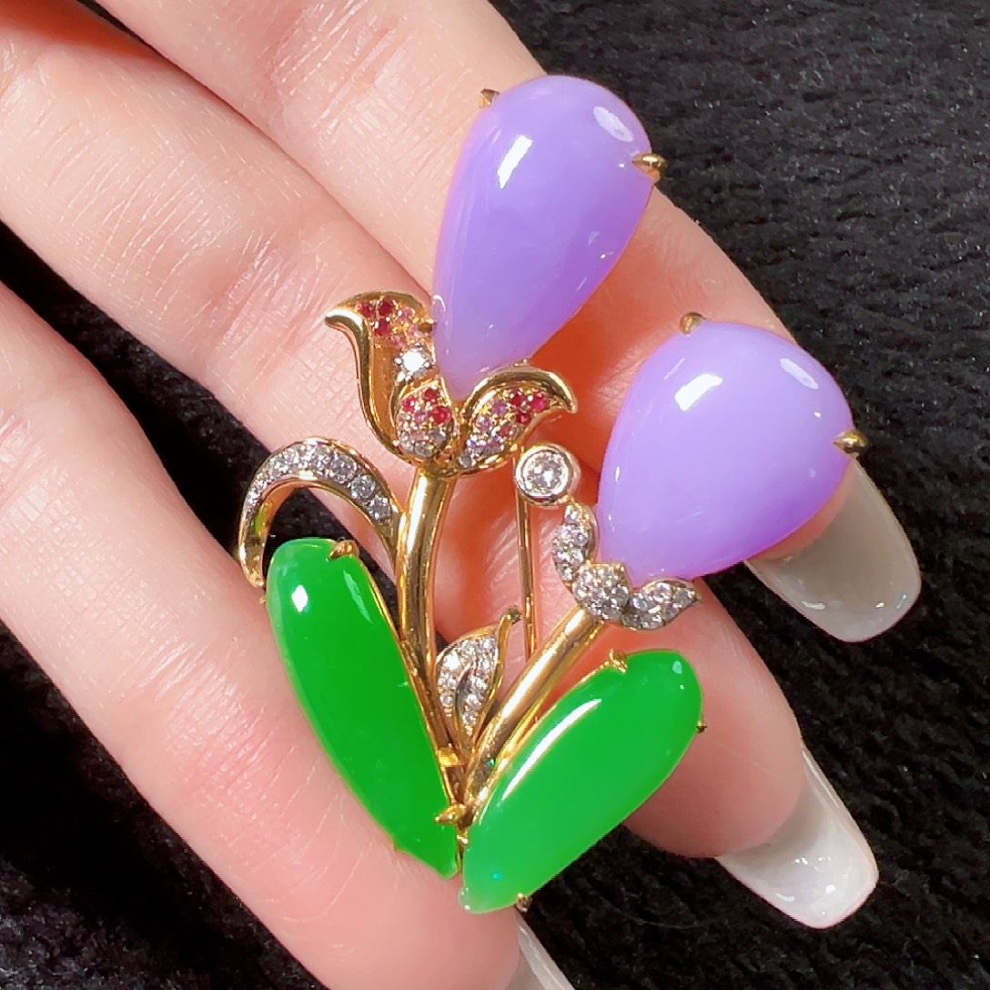 翡翠18K金镶嵌颈饰签收后24小时鉴赏期，过时不退