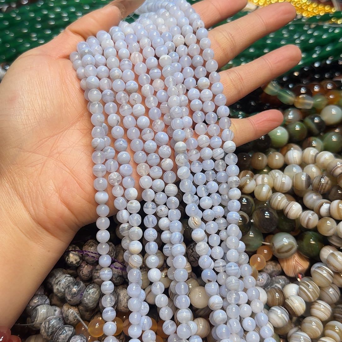 玛瑙/玉髓合金珠宝半成品紫玛瑙6mm一条