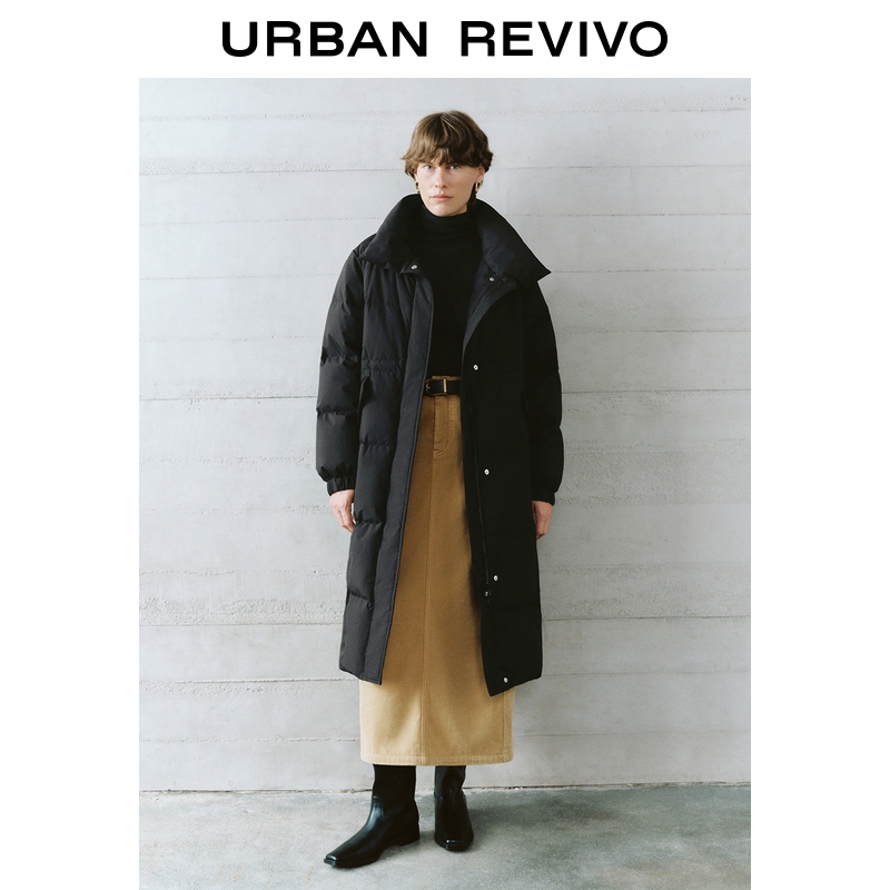 UR2025冬季新款女装气质简约立领长款羽绒服UWM150027+