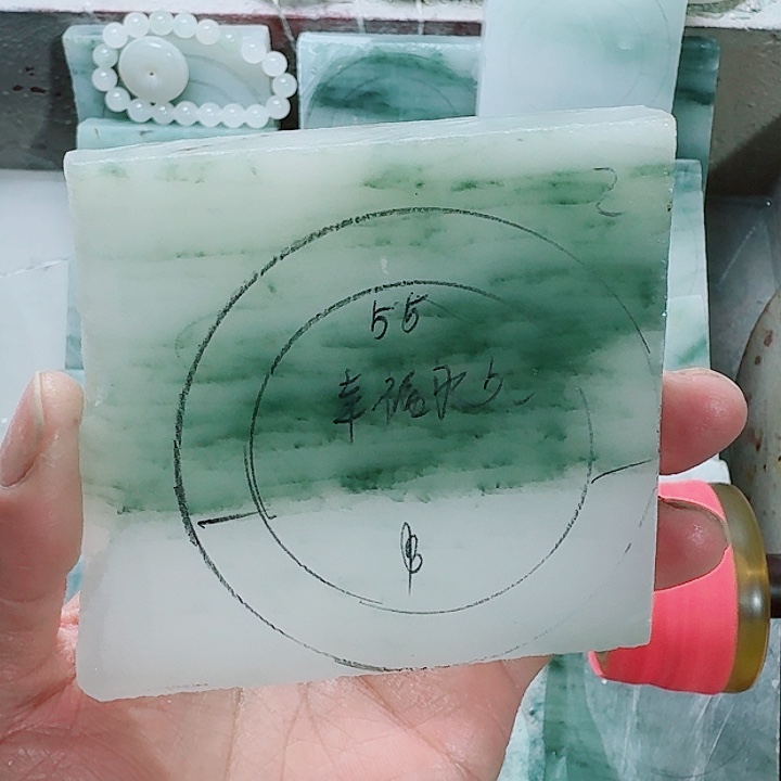 定制石英质玉（天山翠）未镶嵌手镯55定制款