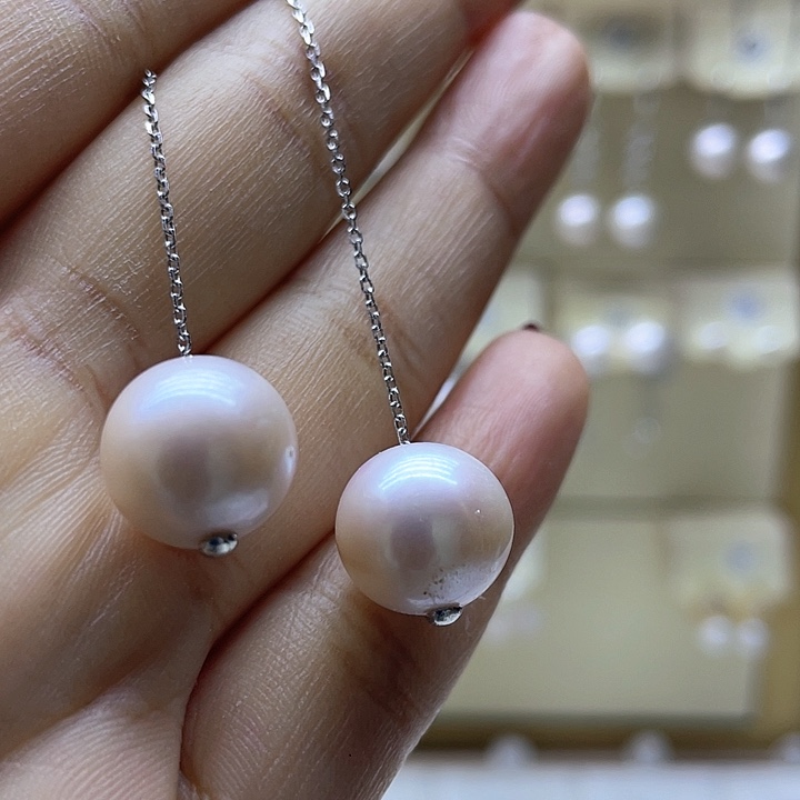 淡水珍珠耳饰银S925镶嵌