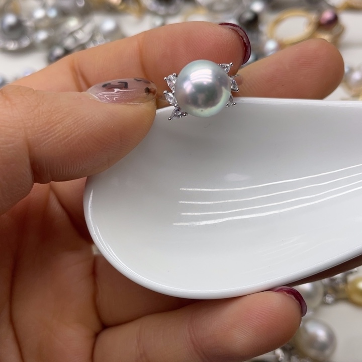 海水珍珠戒指银S925镶嵌