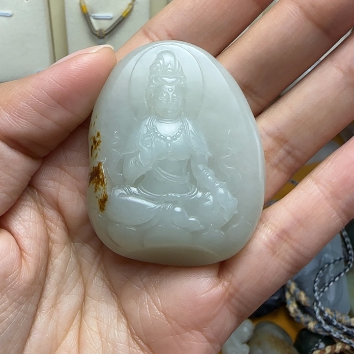 M***运和田玉未镶嵌颈饰和田玉观音