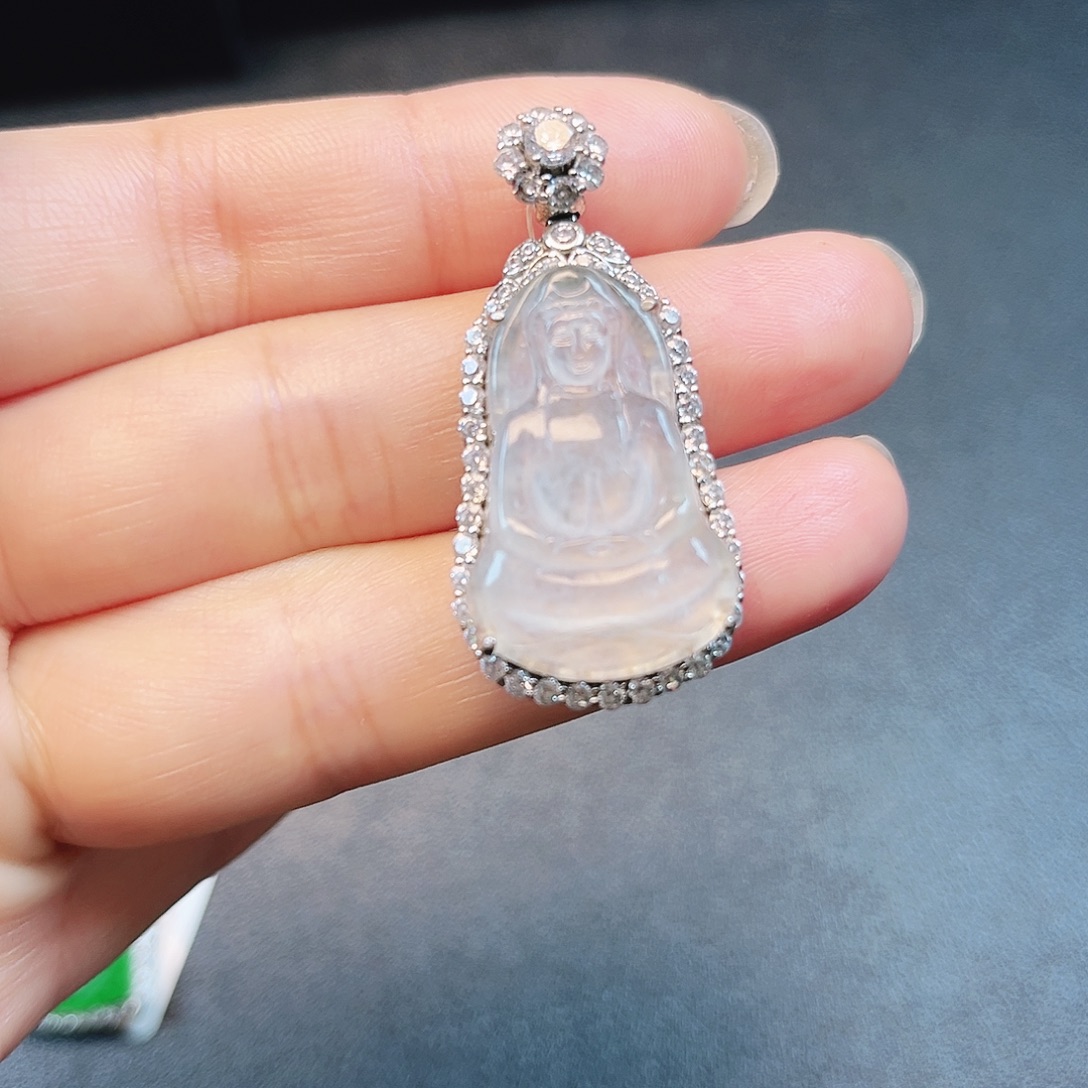 翡翠银S925镶嵌颈饰