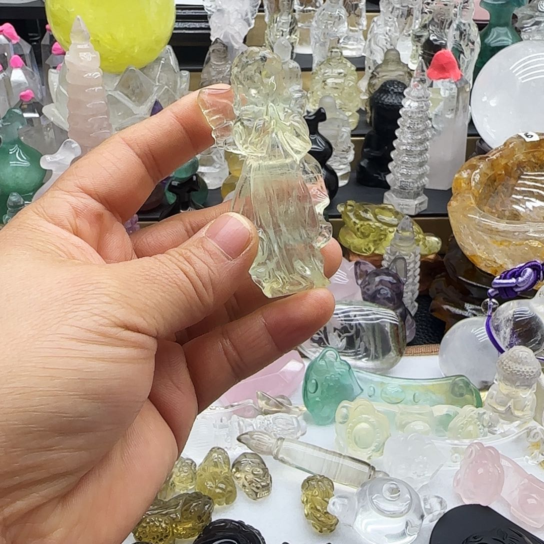 O***貝紫晶未镶嵌车挂摆件