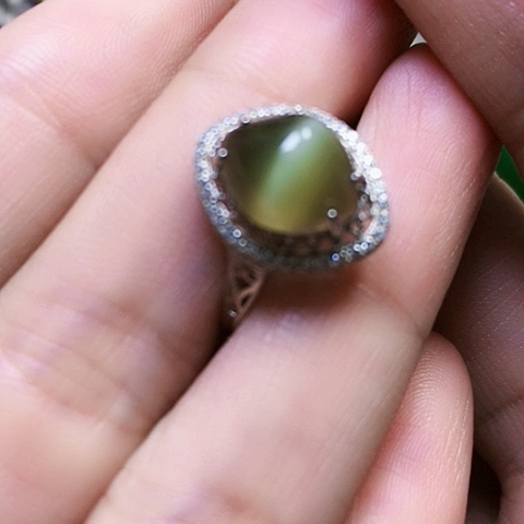 银S925镶嵌戒指和田玉