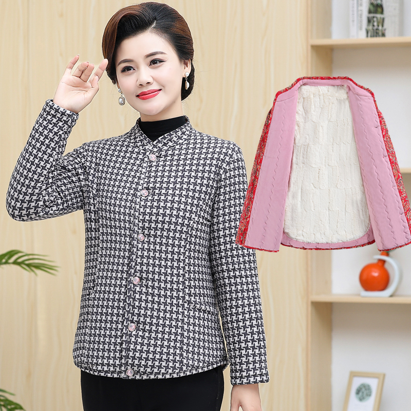 -小暖伊-中老年女装冬装小棉衣妈妈装加厚加绒保暖洋气短款小棉袄