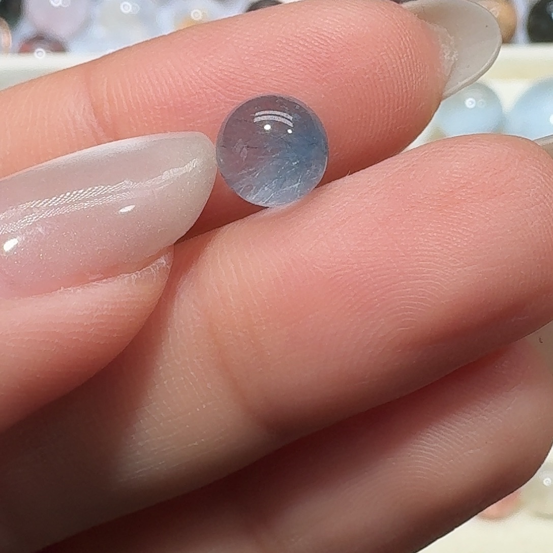 F***未镶嵌水晶珠宝半成品蓝钢丝7.6mm