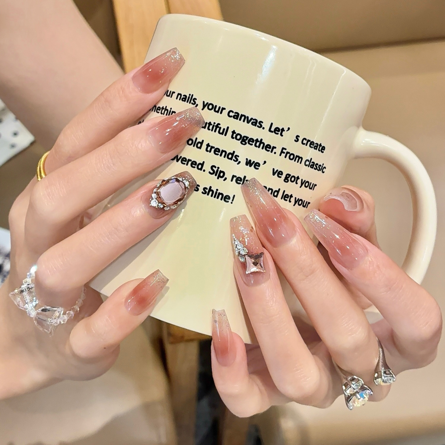 郭小双穿戴甲【灵汐】全华版手工穿戴甲10片盒装-H31018