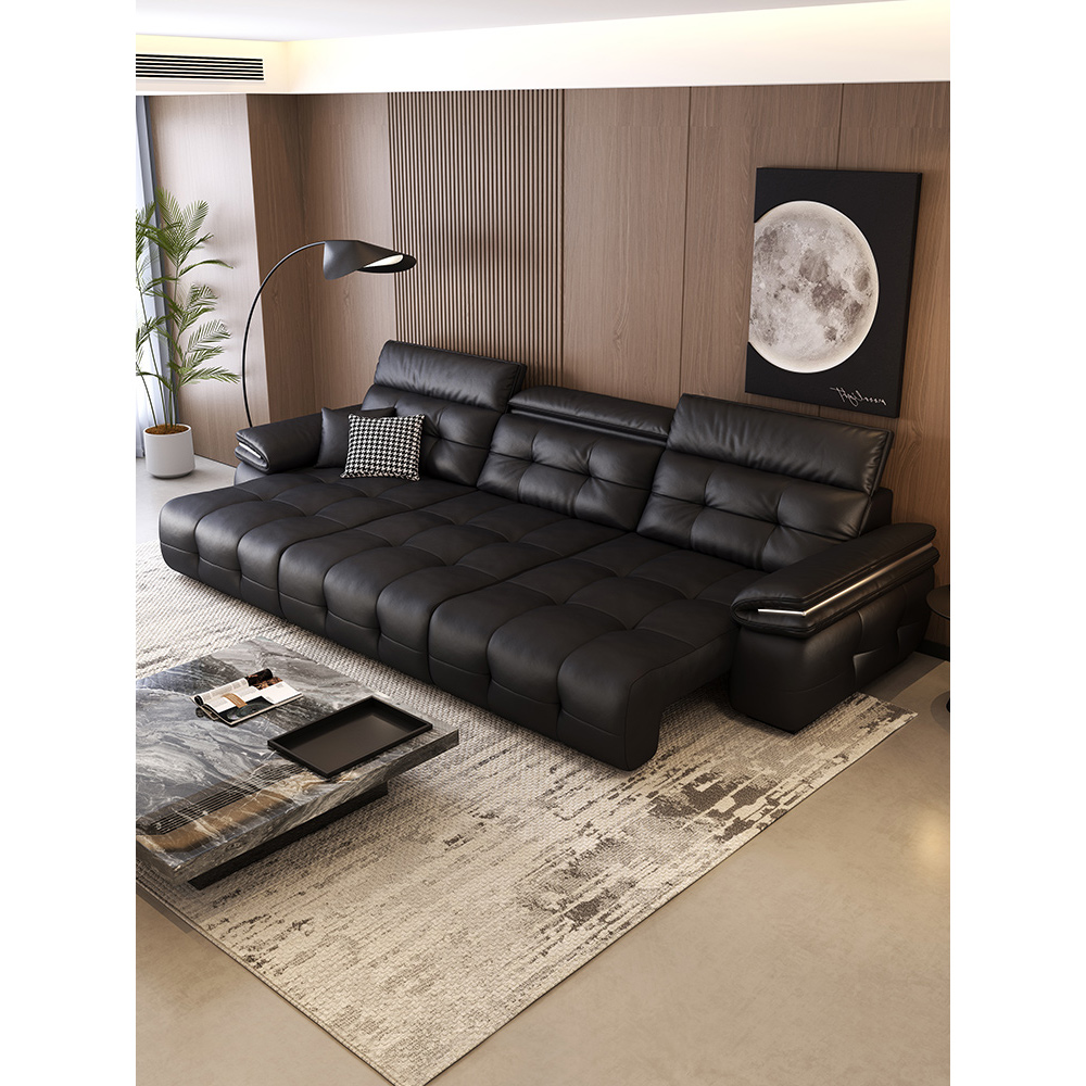 【零靠墙+三种模式控制伸缩+可调节头枕】劳伦斯电动真皮沙发客厅