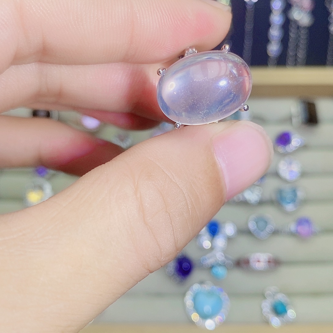 银S925镶嵌戒指水晶