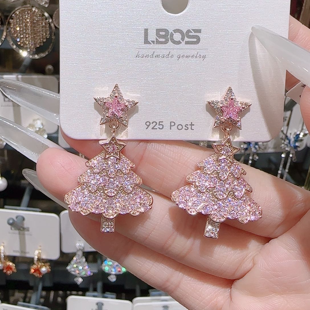 锆石铜合金925银耳环