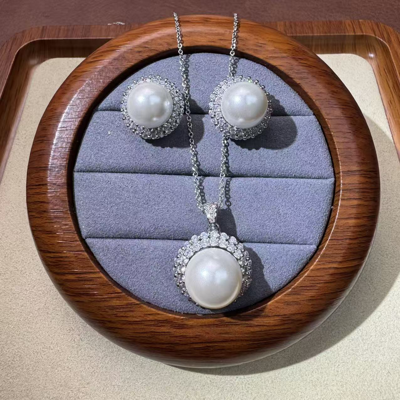 非金属珐琅项链 白色 圆珠精致两件套 K271