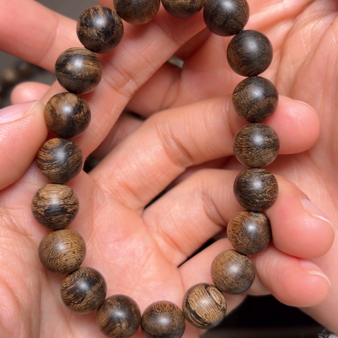 沉香手串越南芽庄黄棋楠瘤疤1.0单圈