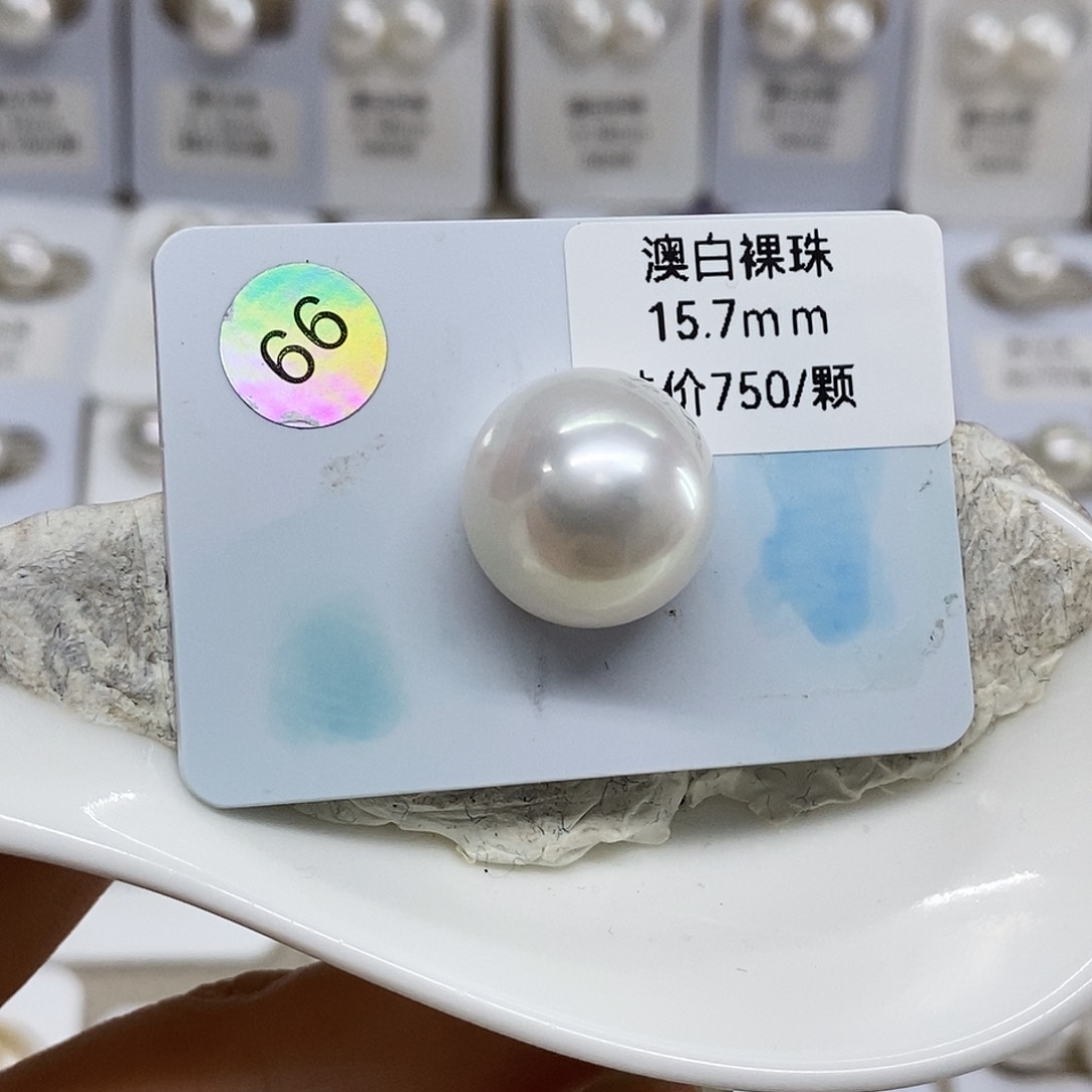 未镶嵌澳白单颗馒头15.7特价不退换海水珍珠