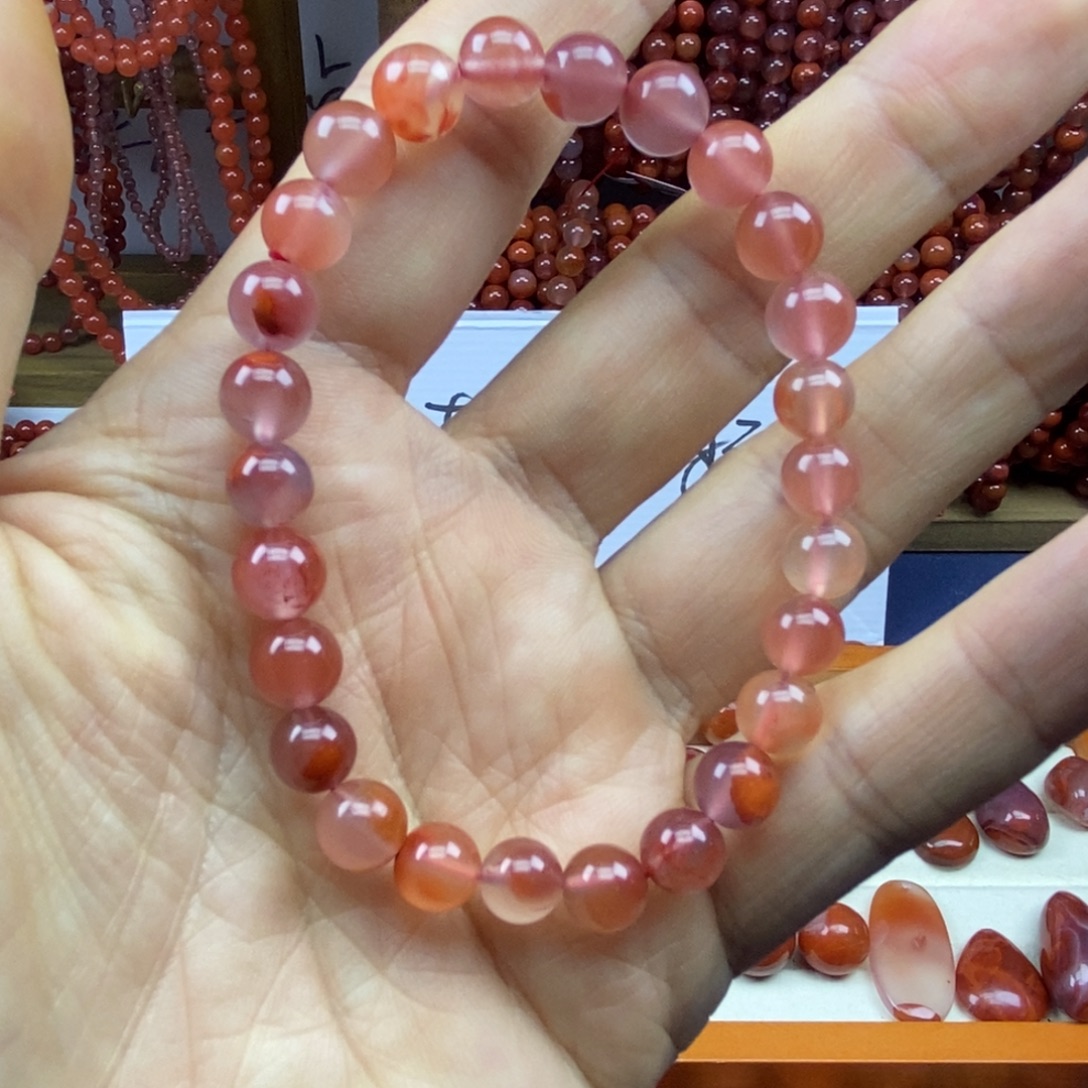 南红玛瑙未镶嵌手链