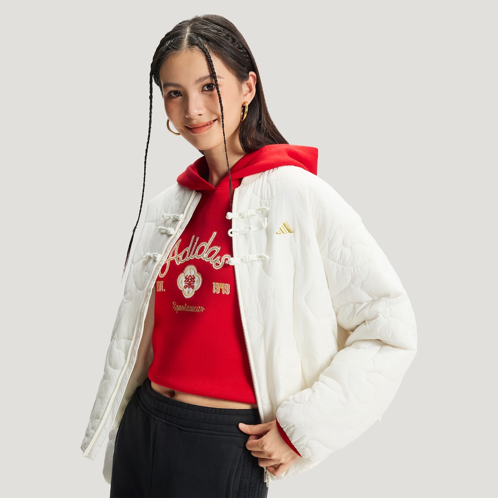 adidas LIGHT PADDED JACKET新中式保暖运动休闲棉服KH2664