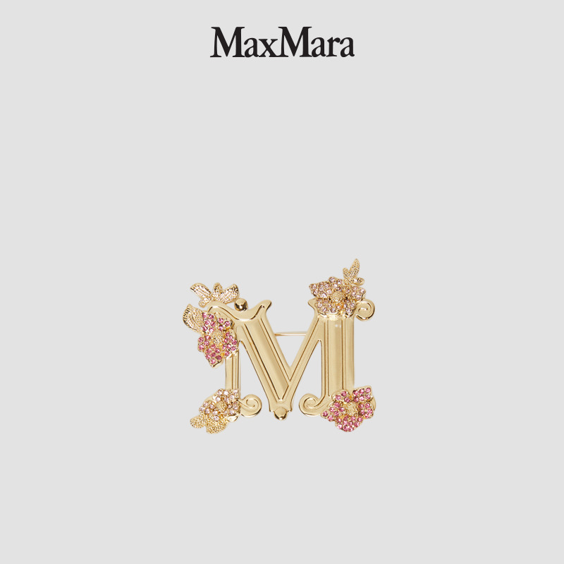 MaxMara 2025早春新品女装钻饰金属胸针4751025106