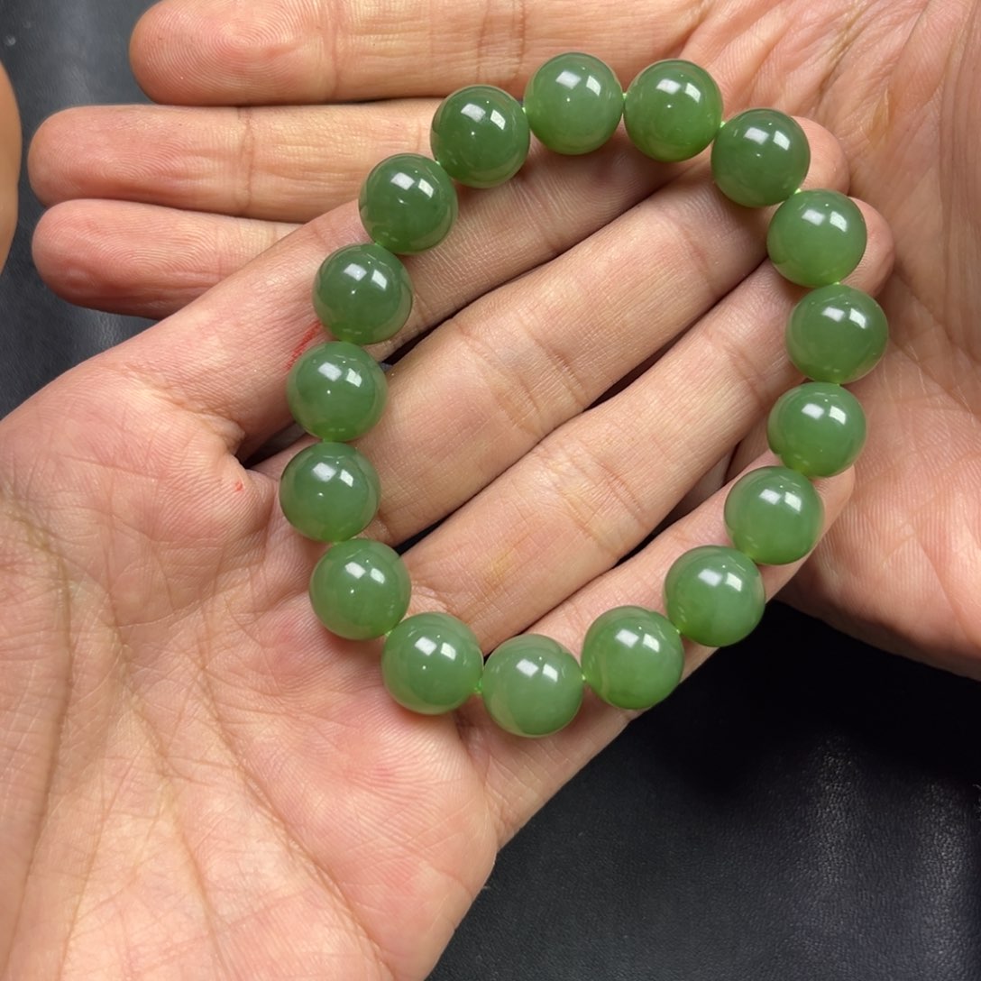 和田玉手链未镶嵌多样性俄罗斯碧玉手串卡12无黑点