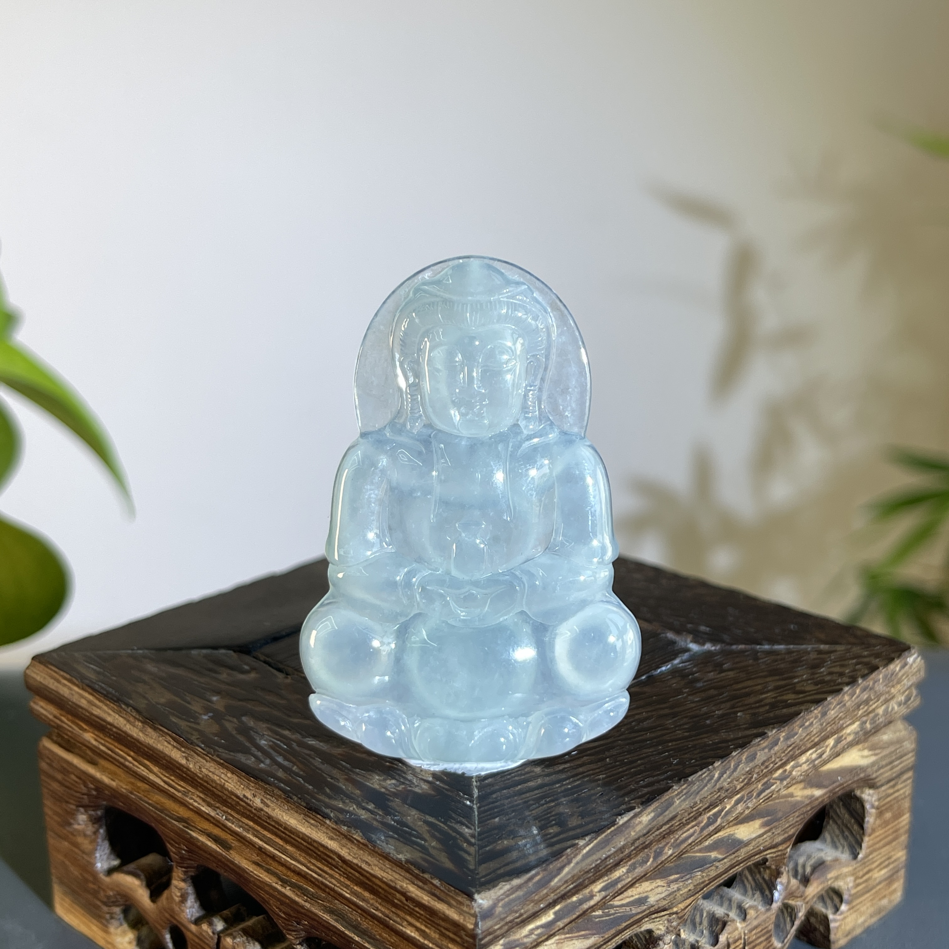 JCB08-155 天然翡翠缅甸A货 正装观音