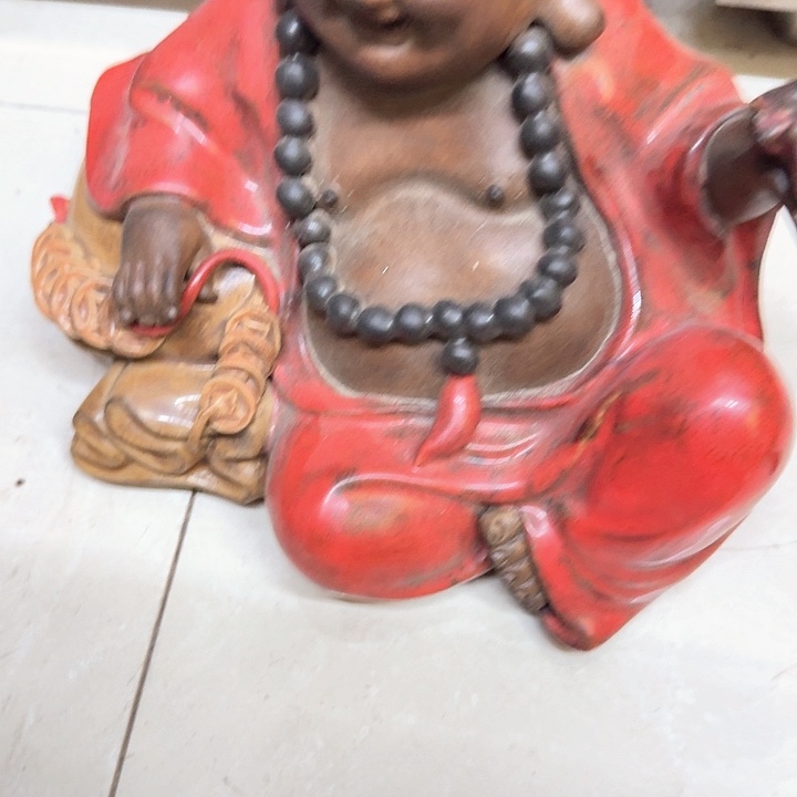 小***扎陶土佛摆件高8厘米