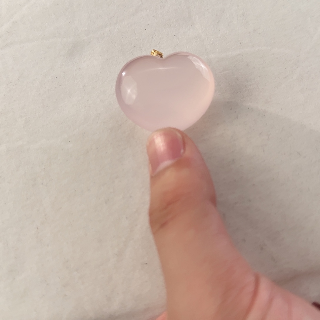 水晶手链未镶嵌爱心粉吊坠