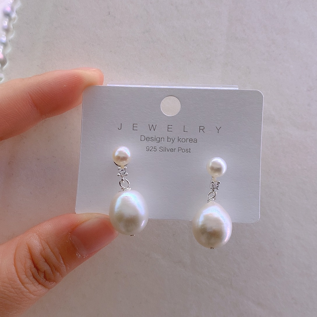 未镶嵌耳环淡水珍珠